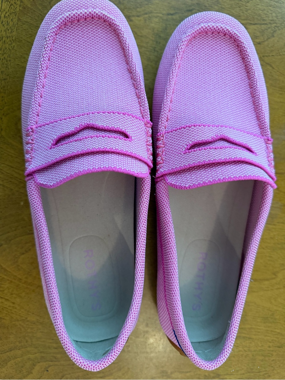 Rothy's Bubblegum Pink Knit Penny Loafers